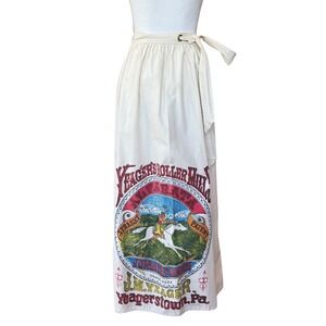 Ocean House Laguna Beach Vintage Wrap Maxi Skirt Yeagers Roller Mills Graphic L